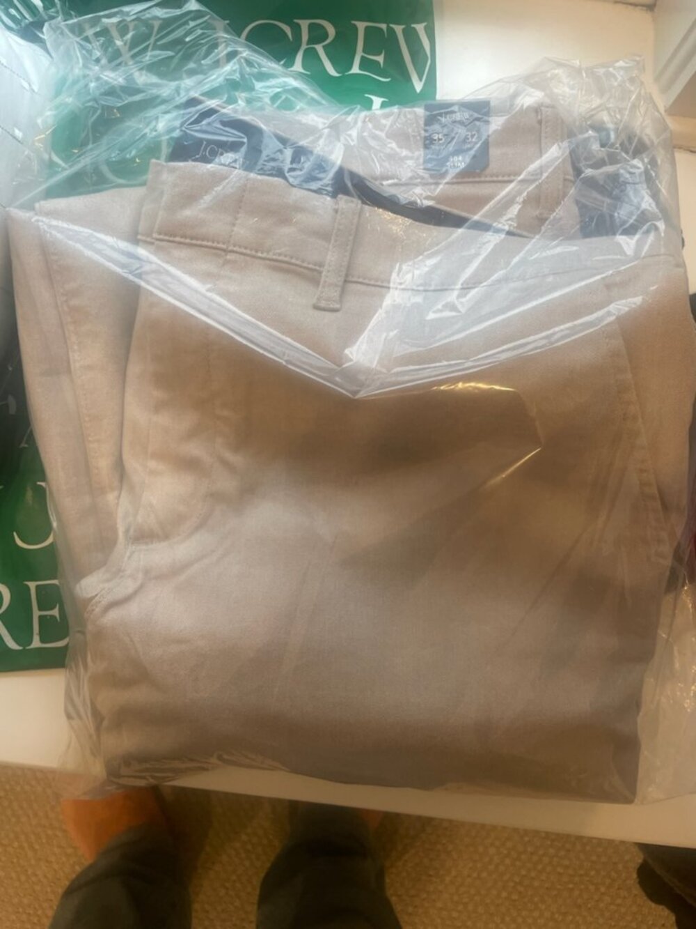 J Crew Khaki Oxford Tech Pants 35x32